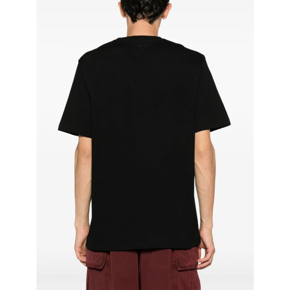 alexander mcqueen Zwarte Crew Neck T-shirts en Polos Black Heren