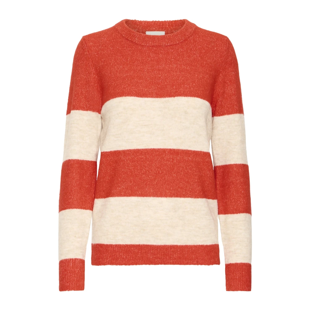 Ichi Women's Multicolor Round-Neck Knitwear, 2XL, Ihedeen Ls Strik