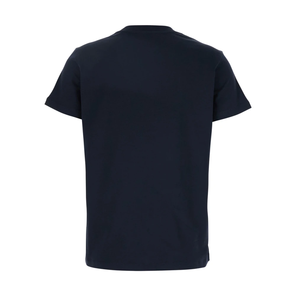Moncler Blauw Logo Geborduurd Katoenen T-Shirt Vrouw Blue Dames