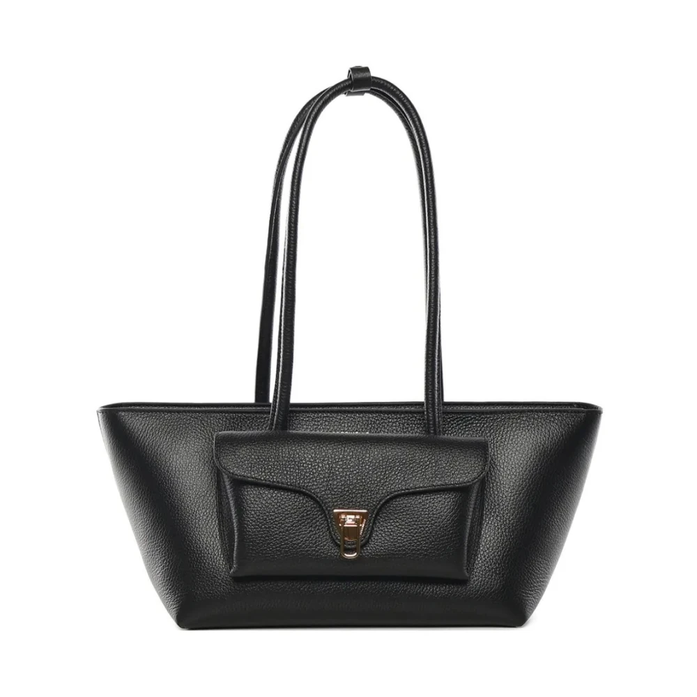 Coccinelle Women's Black Handbag Grained - Shopping Bags - One Size - Bags