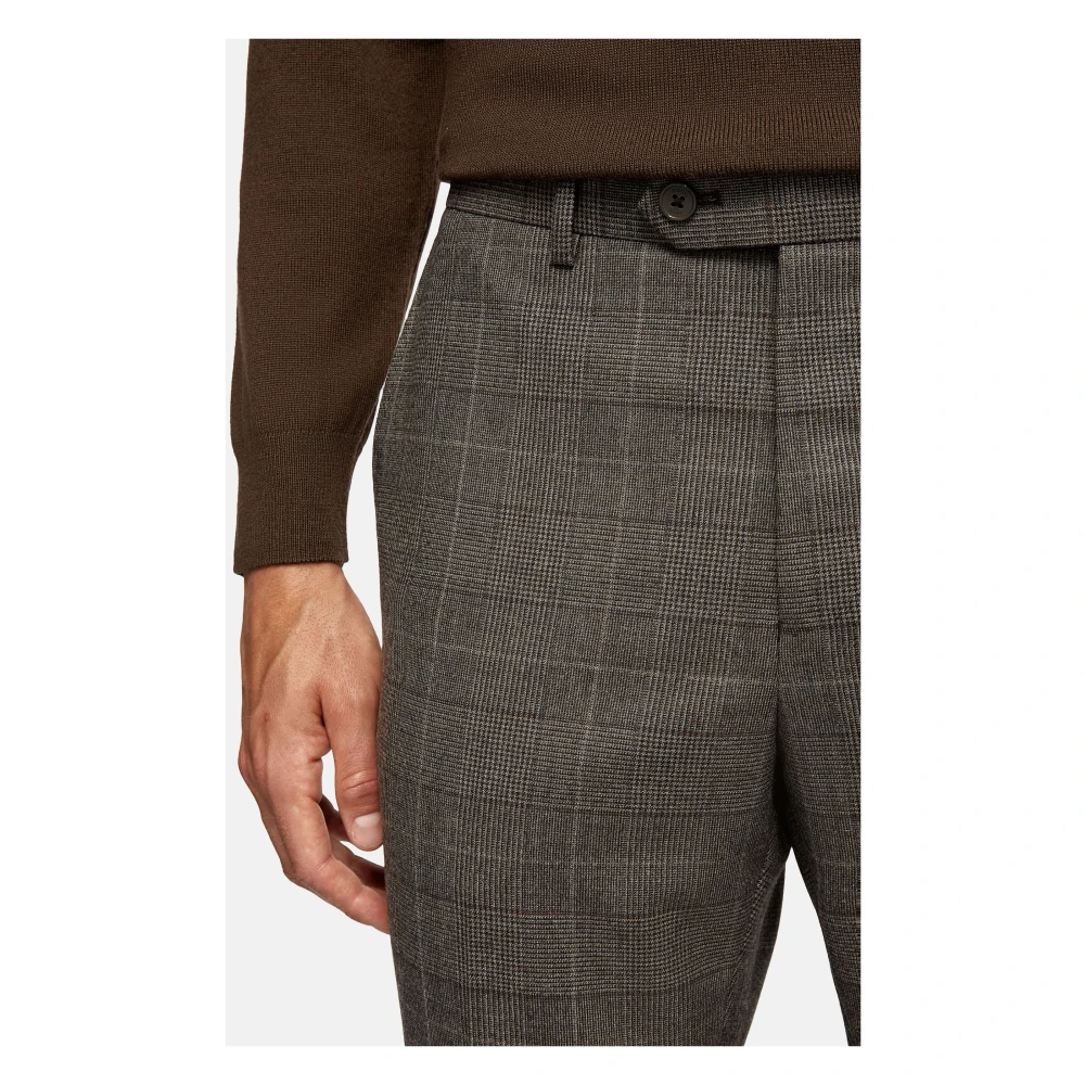 Boggi Milano Prince of Wales wollen blend pak Style Bruxelles Brown Heren