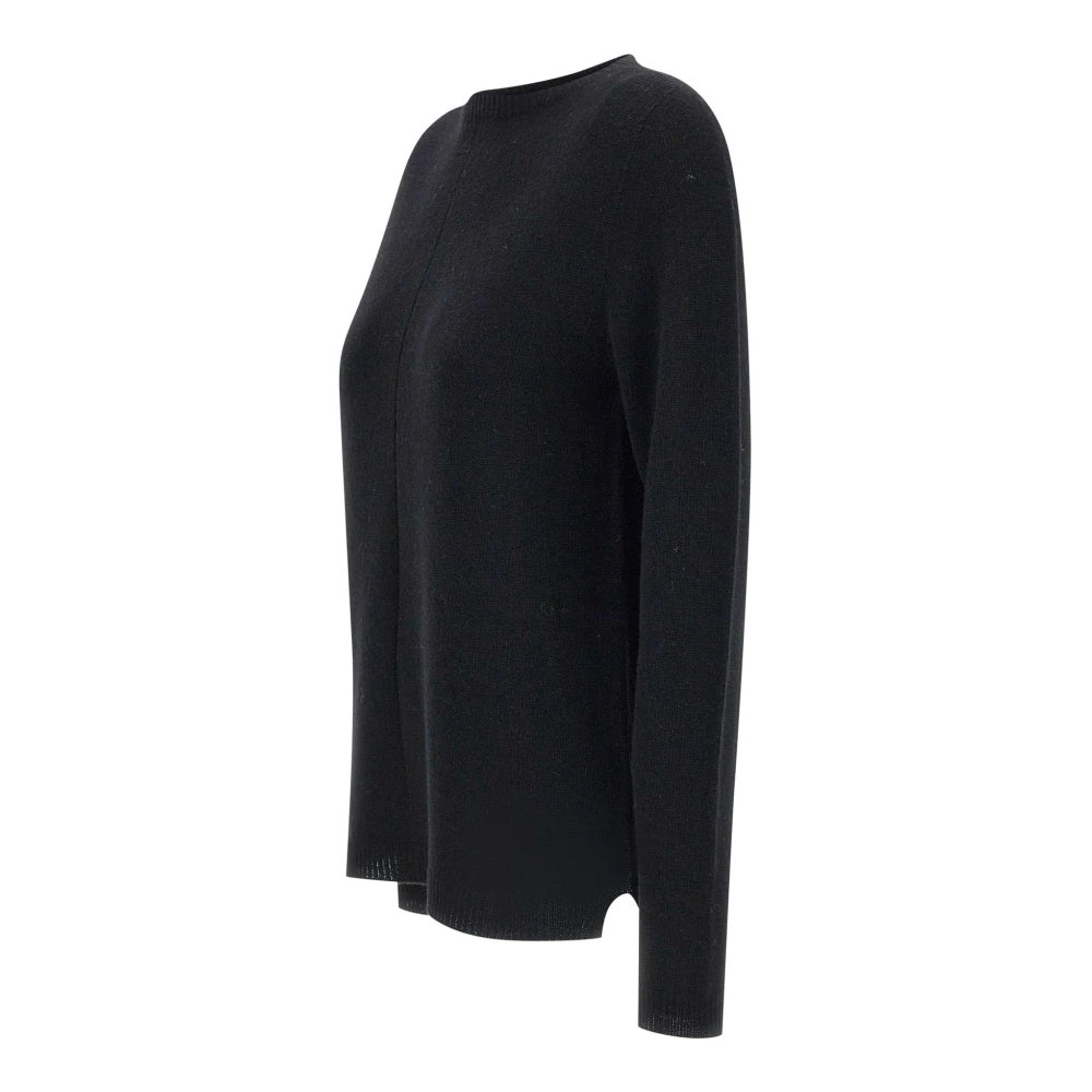 Kaos Wol Boothals Trui Zwart Black Dames