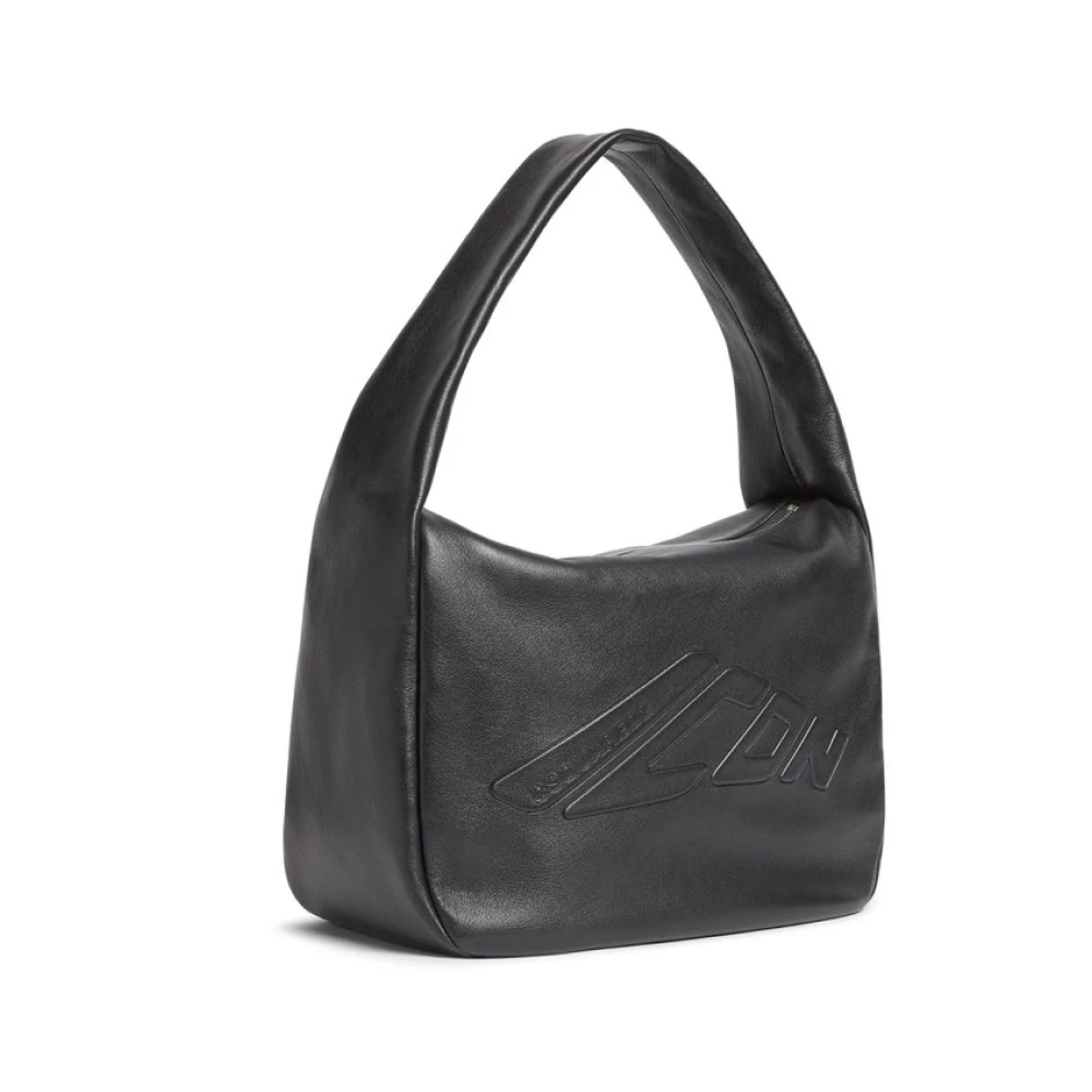 Dsquared2 Logo-geëmbosseerde leren tas Black Dames