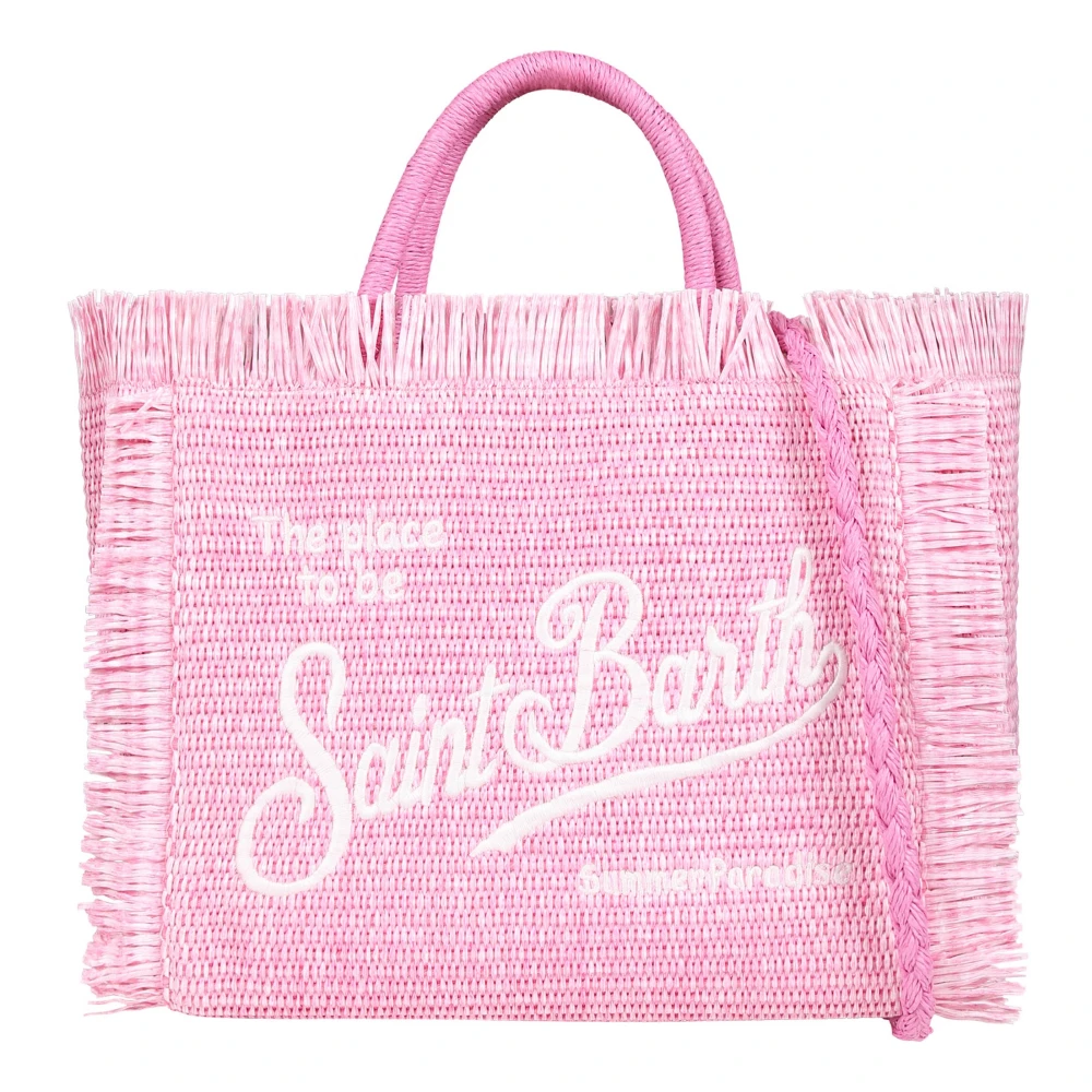 Pink Strandtaske med Frynser