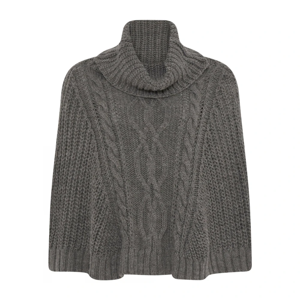 Skovhuus Hazelnoot Hoge Rolnek Poncho Cape Brown Dames