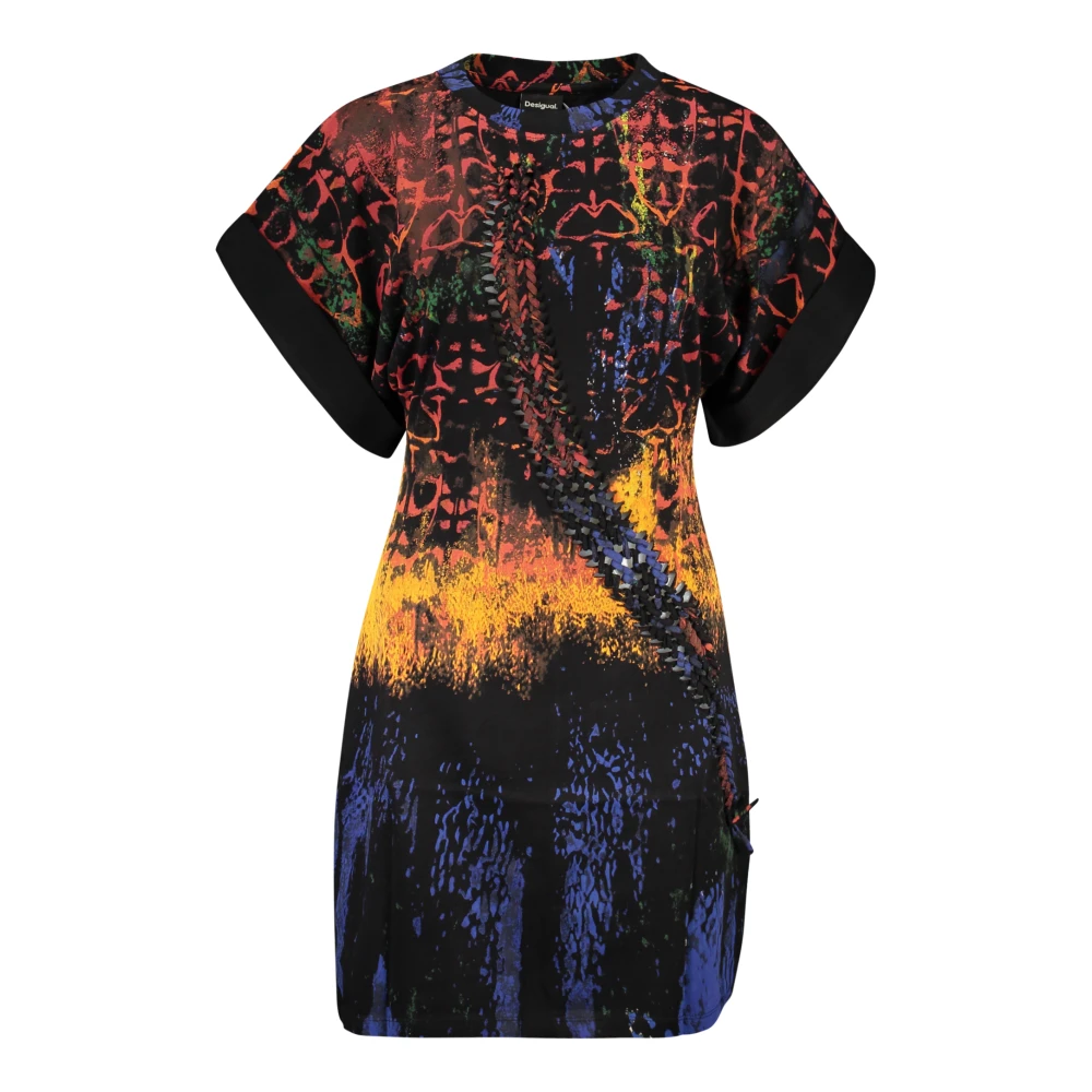 Desigual Vrouw Multicolor Kleedjes Dames, Veelkleurig, Xs, Katoen, Short Lacroix Dress