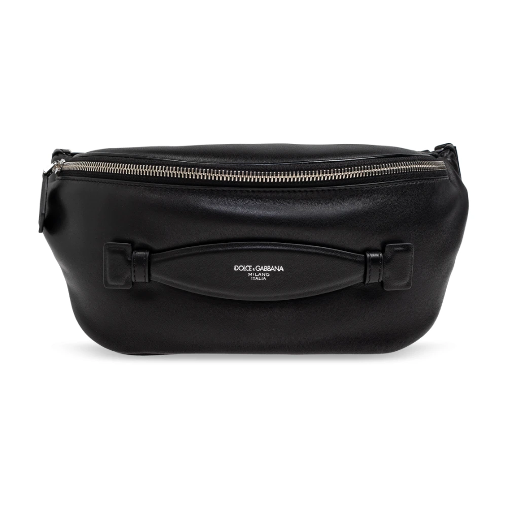 Dolce & Gabbana Leren heuptas Black Heren