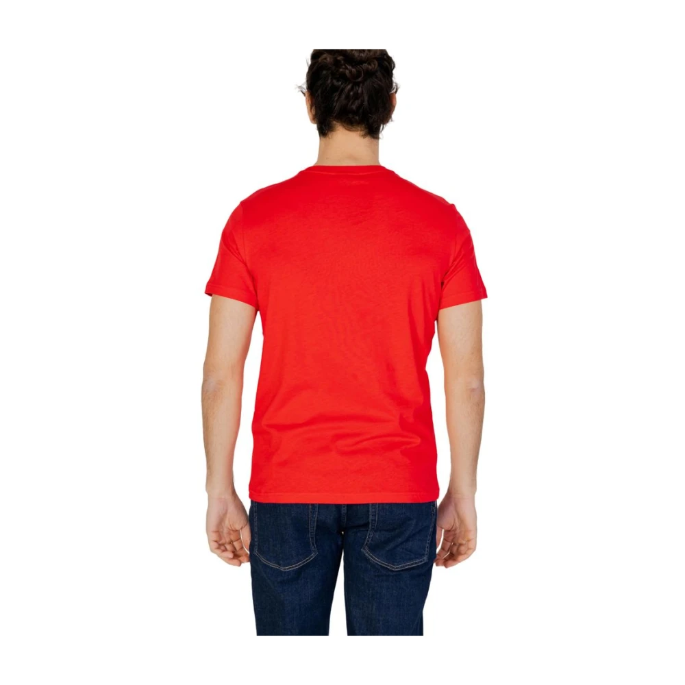 Emporio Armani Rode Katoenen Heren T-shirt Lente Zomer Collectie Red Heren