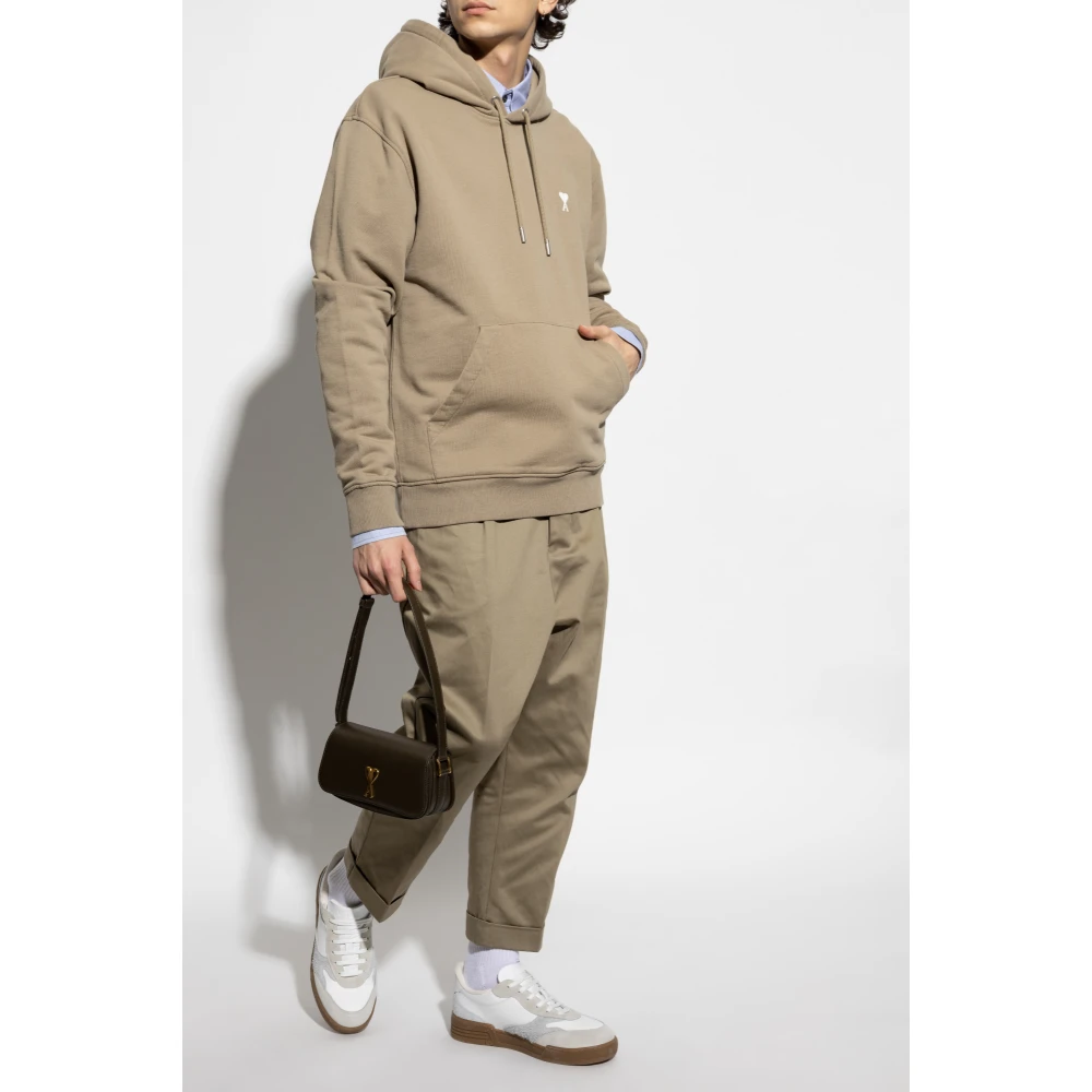 Ami Paris De Coeur Hoodie Green Heren