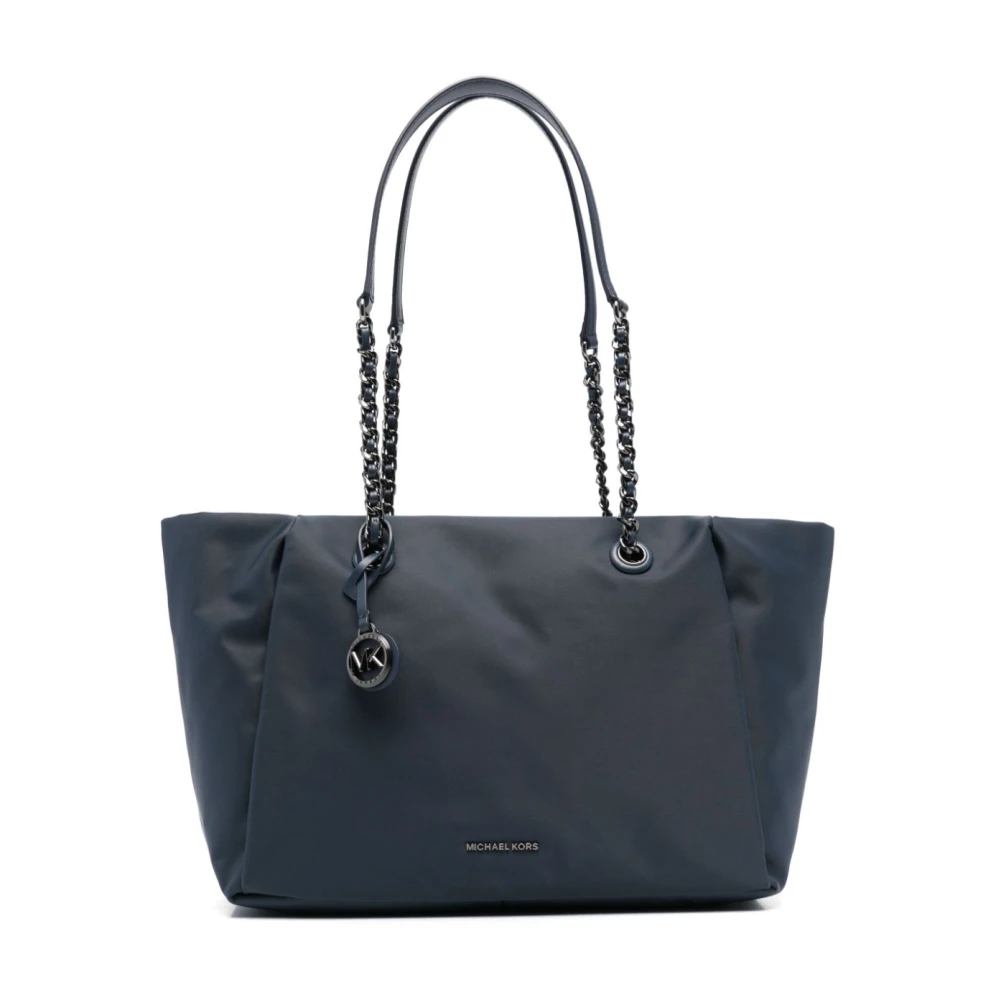 Michael Kors Stijlvolle Navy Blue Nylon Shopping Tas Blue Dames
