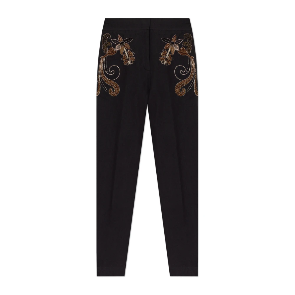 Forte Broek met glinsterende applicaties Black Dames