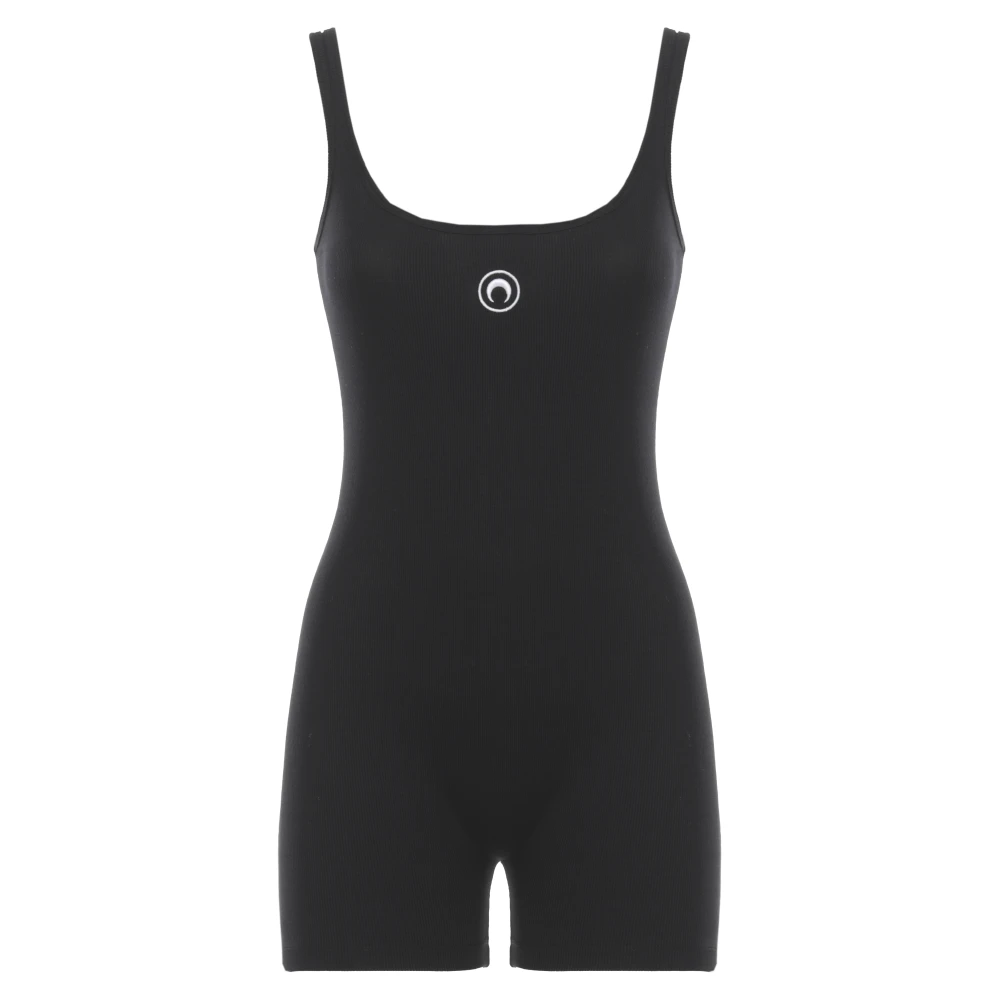 Marine Serre Black Playsuits, Female, S, Dresses