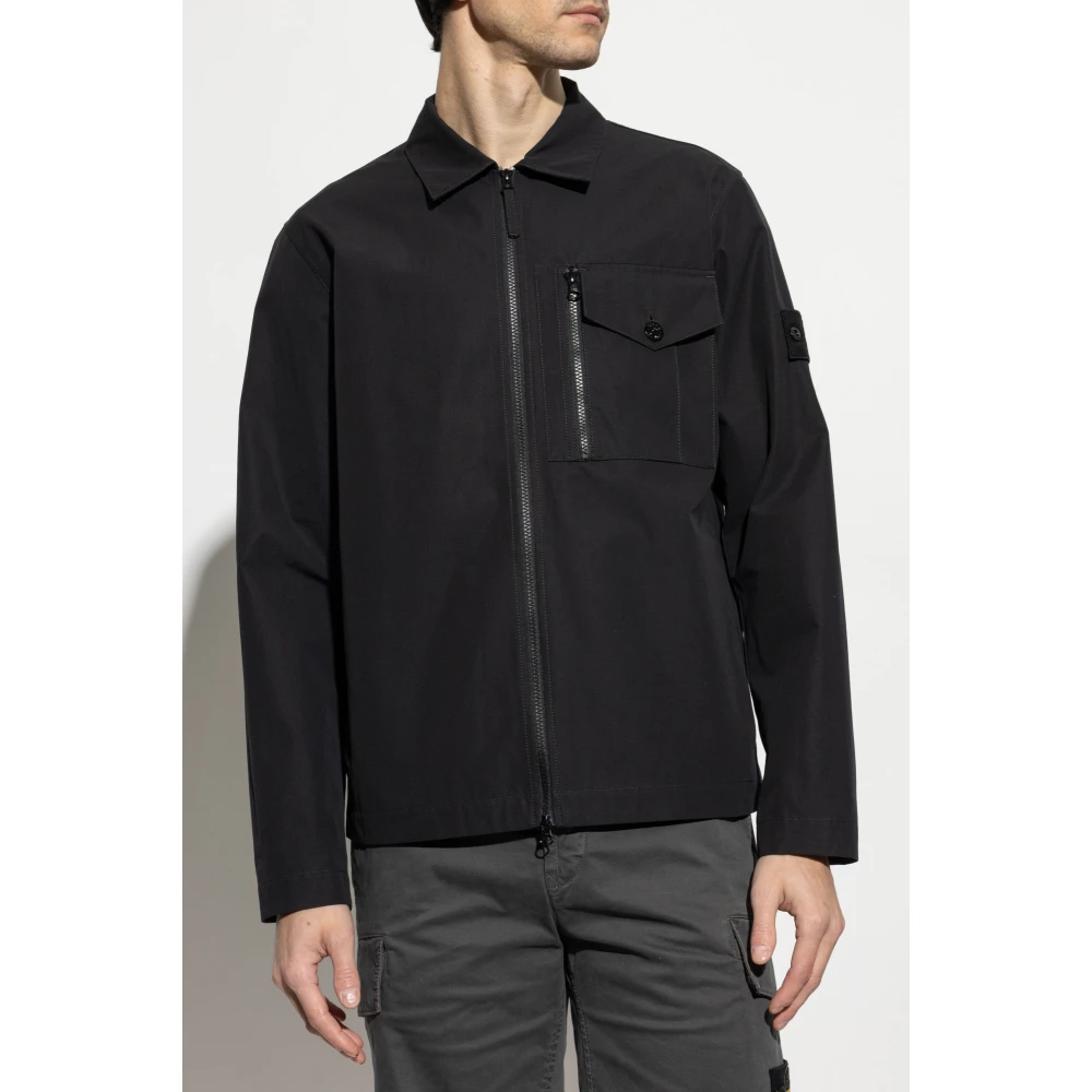 Stone Island Jas met logo Black Heren
