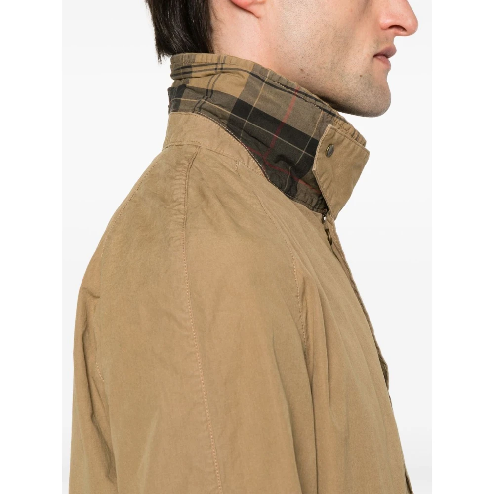 Barbour Beige Tracker Jas met Geribbelde Kraag Beige Heren