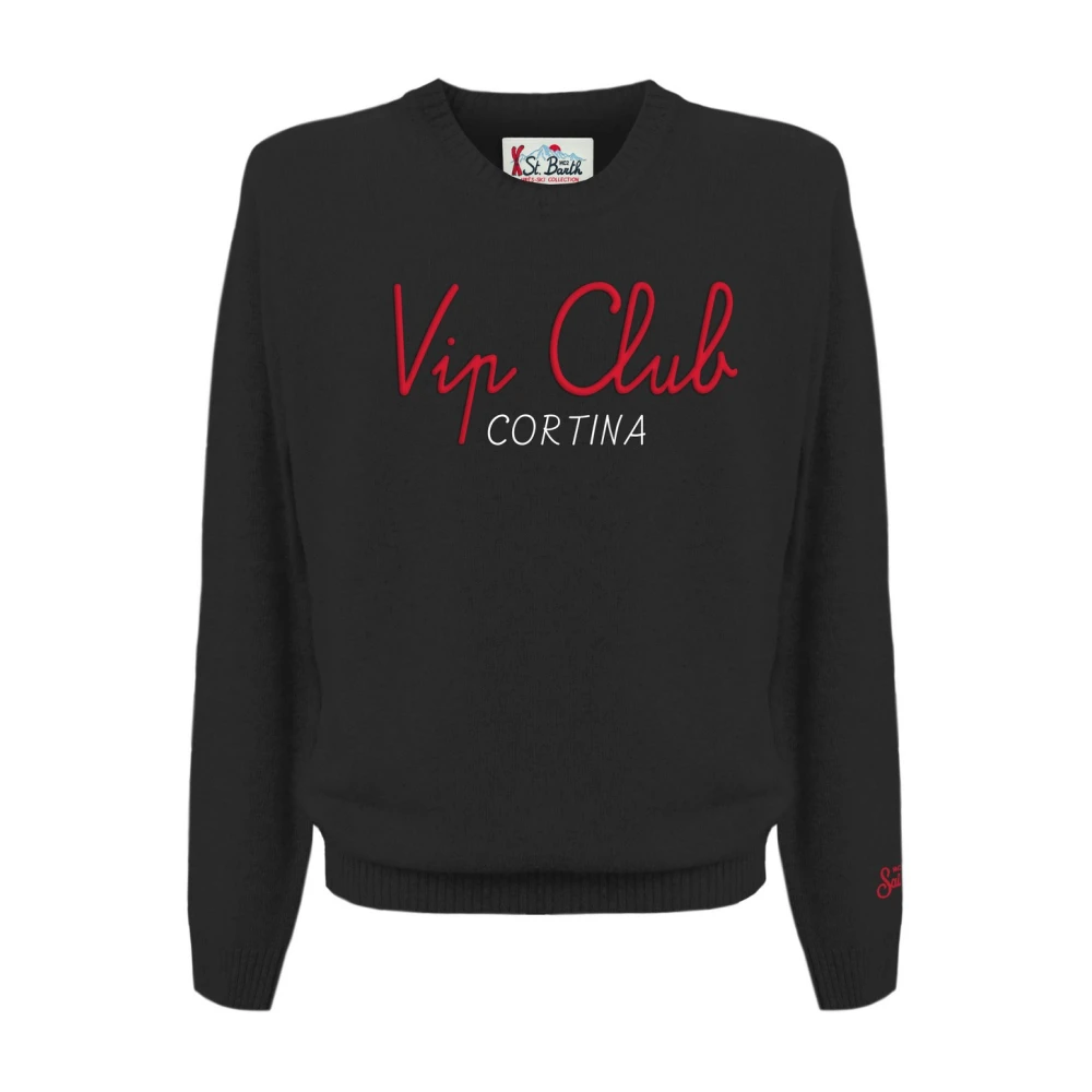 MC2 Saint Barth Multicolor Crewneck Sweater met VIP Borduurwerk Blue Heren