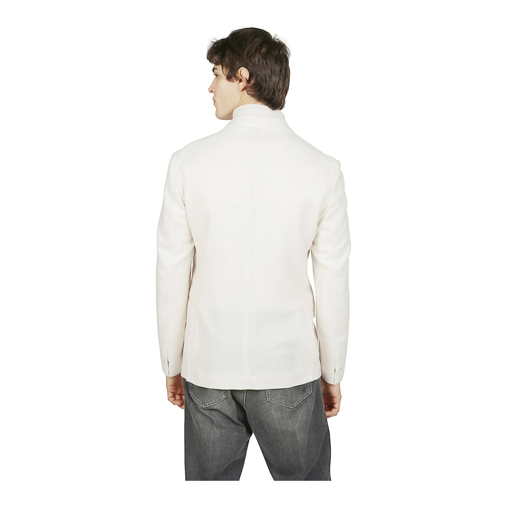 Eleventy Kasjmier Dubbelborst Jas White Heren