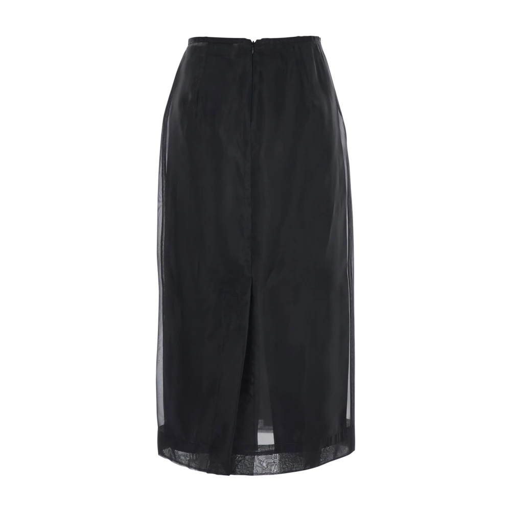 SPORTMAX Zwarte rok met voorprint Black Dames