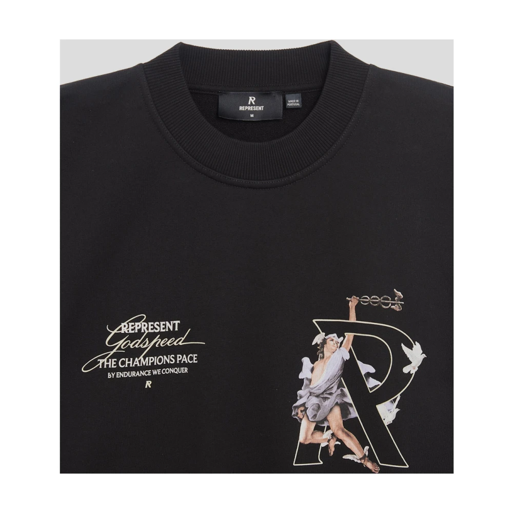 Represent Katoenen sweatshirt met printdesign Black Heren