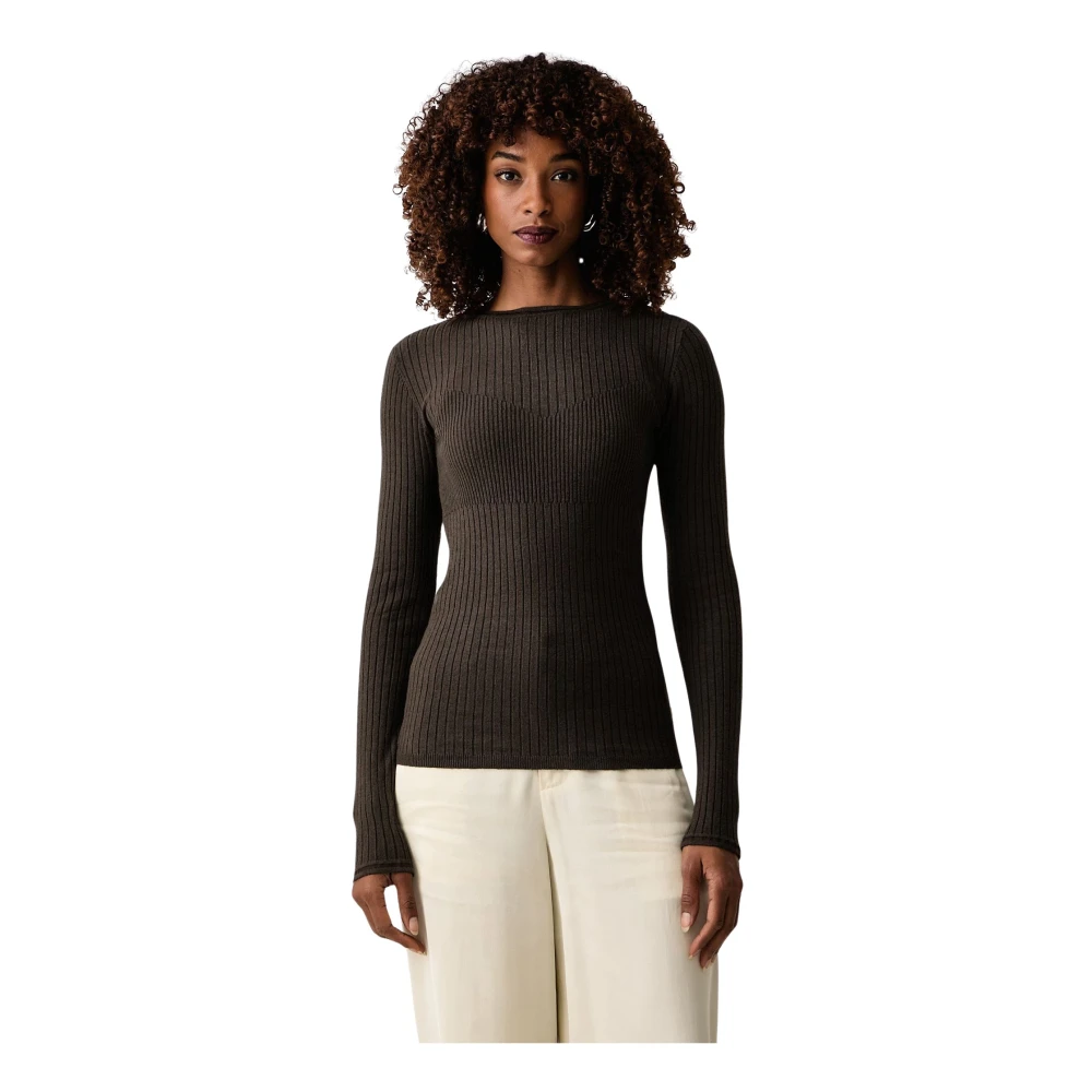 Patrizia Pepe Donna Marrone - Maglione A Coste - Knitwear - Xl - Immagine 3