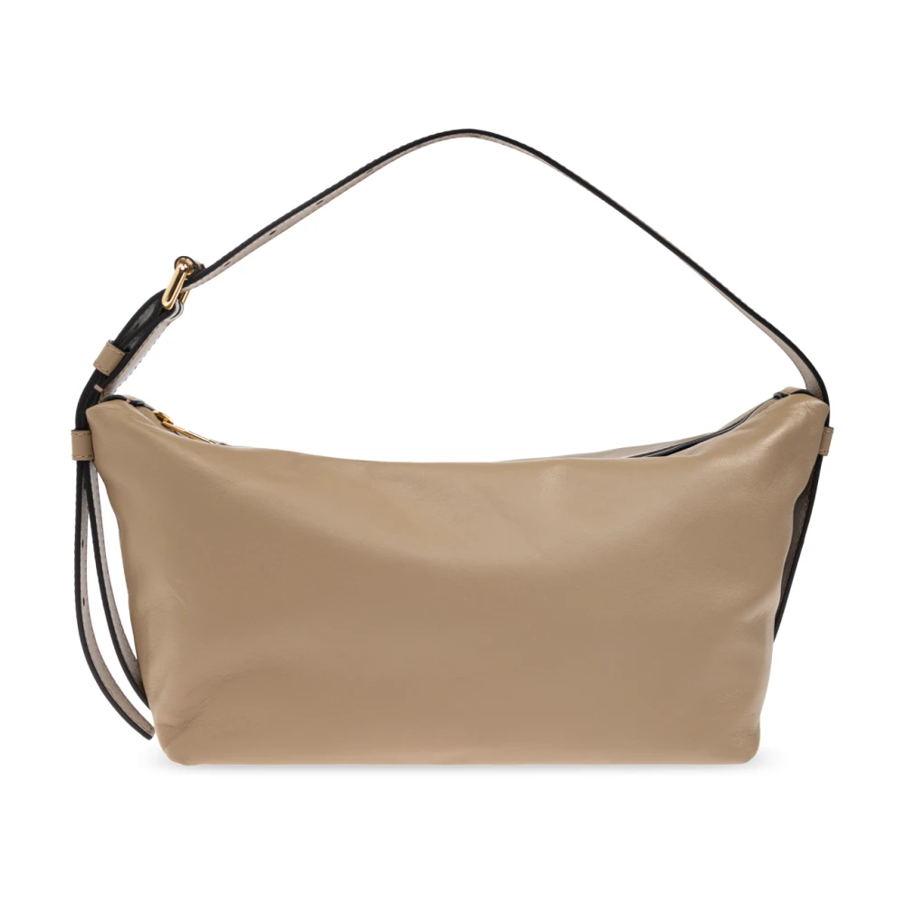 Moschino Leren schoudertas Beige Dames