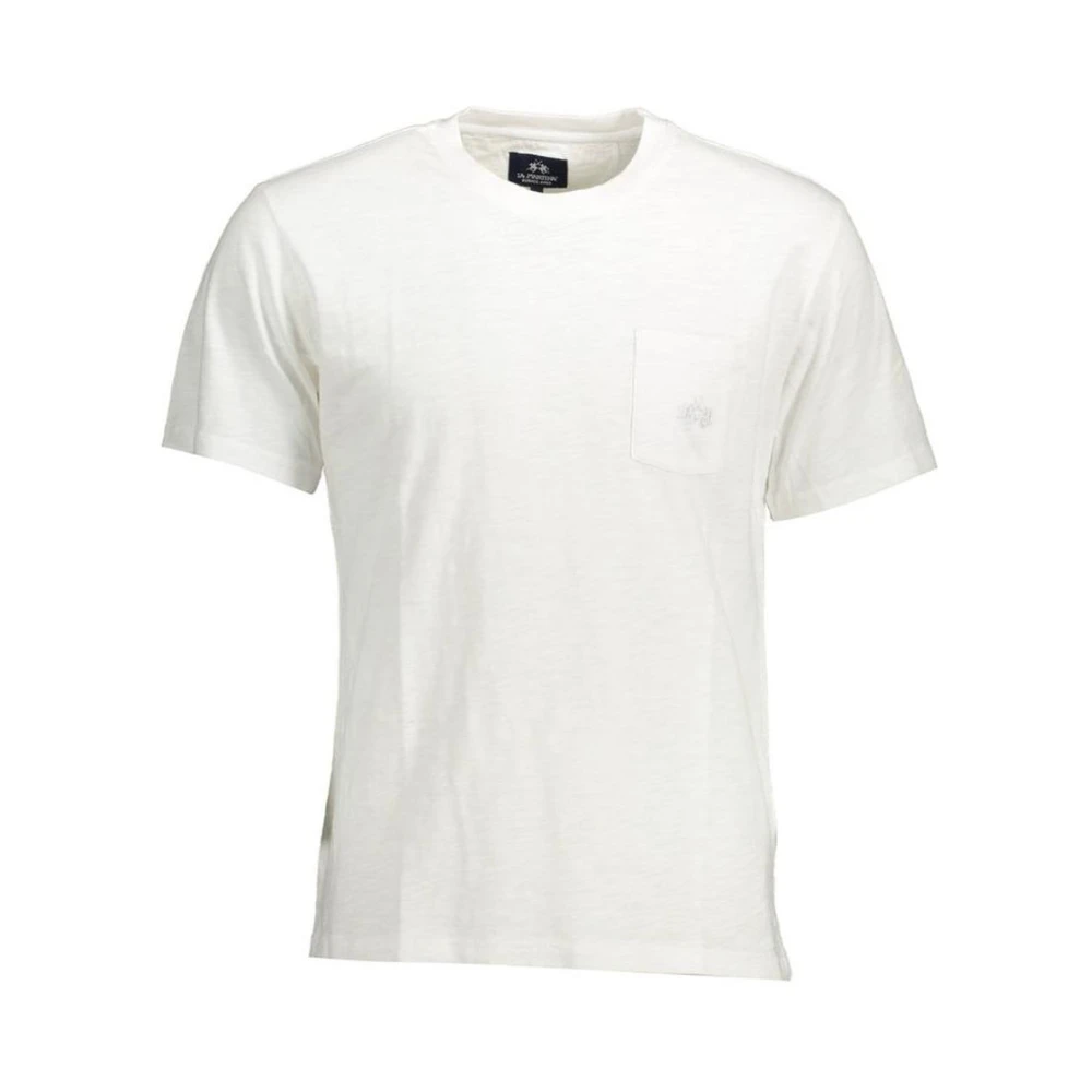 La Martina Men's White T-Shirts, L, Pocket Tee Shirt Classic Style