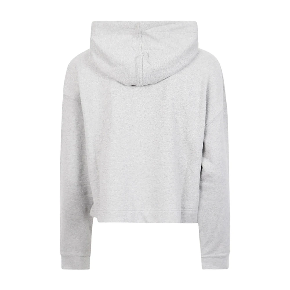 Max Mara Weekend Grijze Katoenen Crop Hoodie met Logo Gray Dames