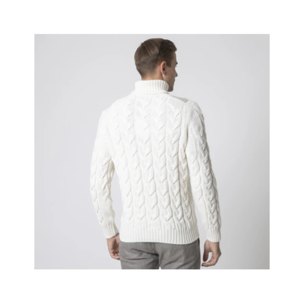 Gran Sasso Twisted Roll Neck Turtleneck White Heren
