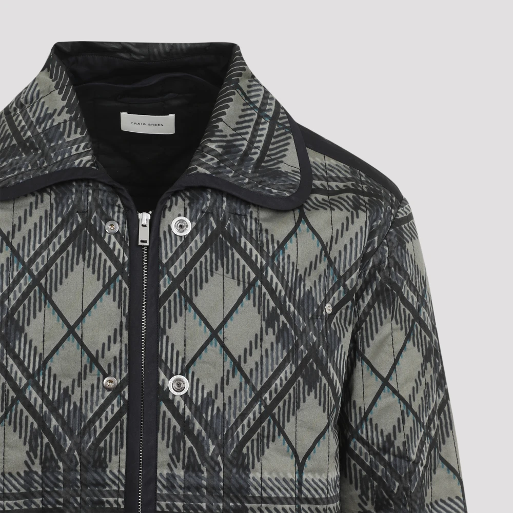 Craig Green Zwart Geruit Gewatteerd Fade Jack Multicolor Heren