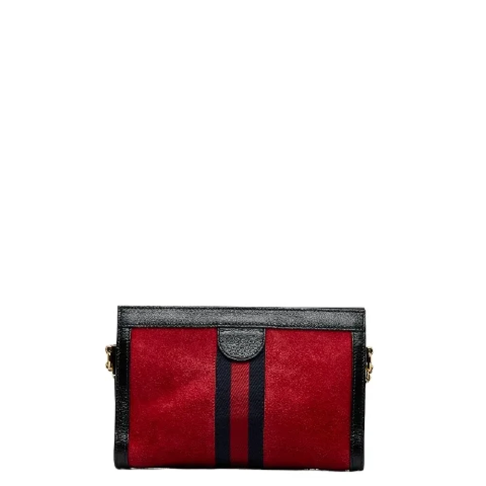 Gucci Vintage Pre-owned Suede crossbody-bags Red Dames