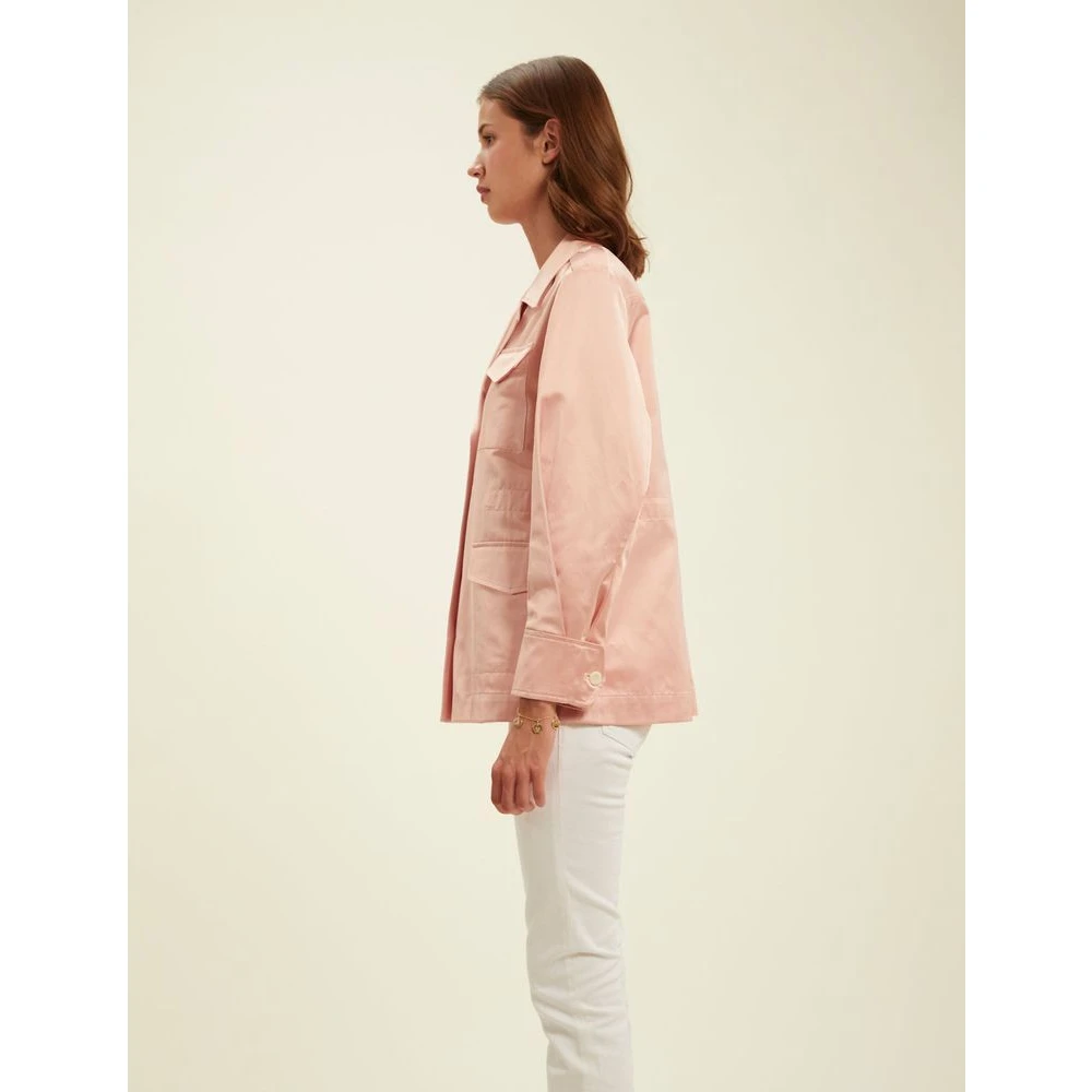 Ines De La Fressange Paris Neva jacket in pink cotton satin Pink Dames