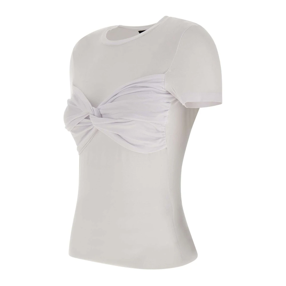 Rotate Birger Christensen Wit T-shirt met Strikdetail White Dames