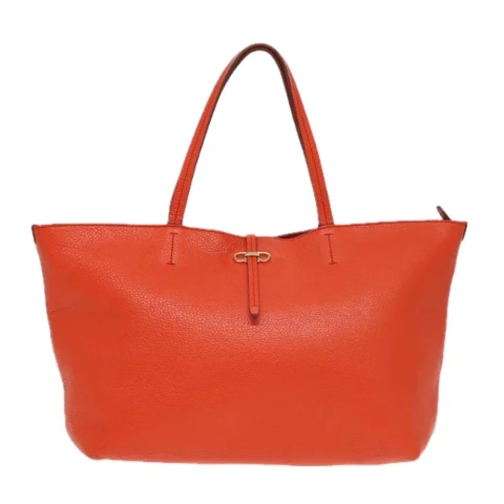 Salvatore Ferragamo Pre-owned Leather shoulder-bags Orange Dames
