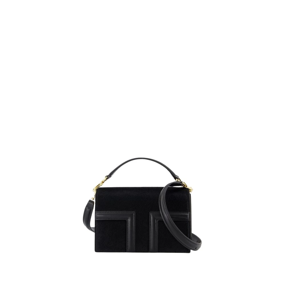 TOTEME Crossbody bags Mini T-Flap Pony Hair Bag Leather Black in zwart