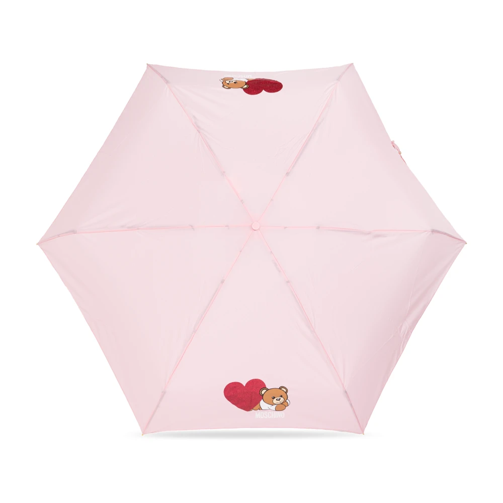 Moschino Opvouwbare paraplu met logo Pink Unisex