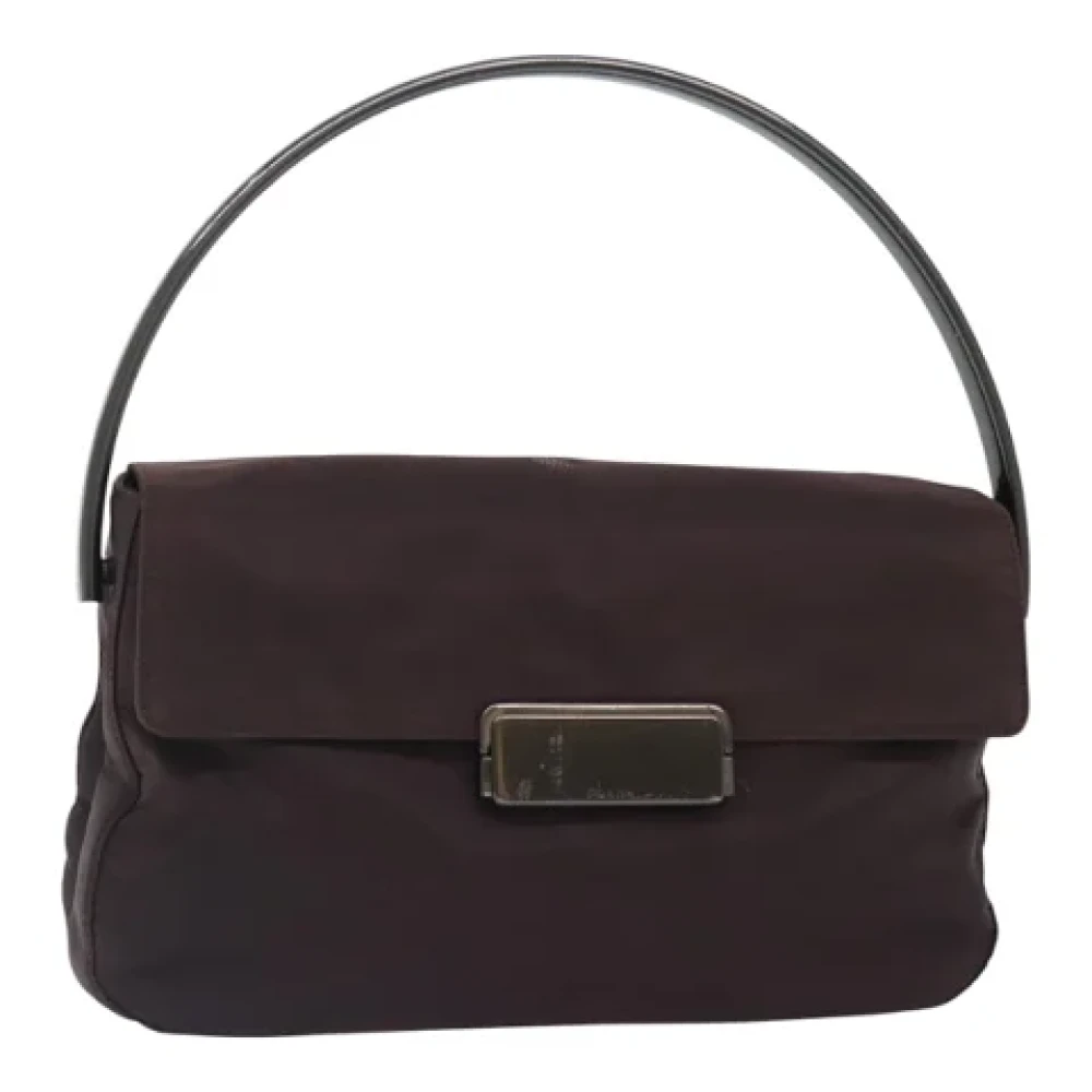 Prada Vintage Pre-owned Nylon handbags Brown Dames