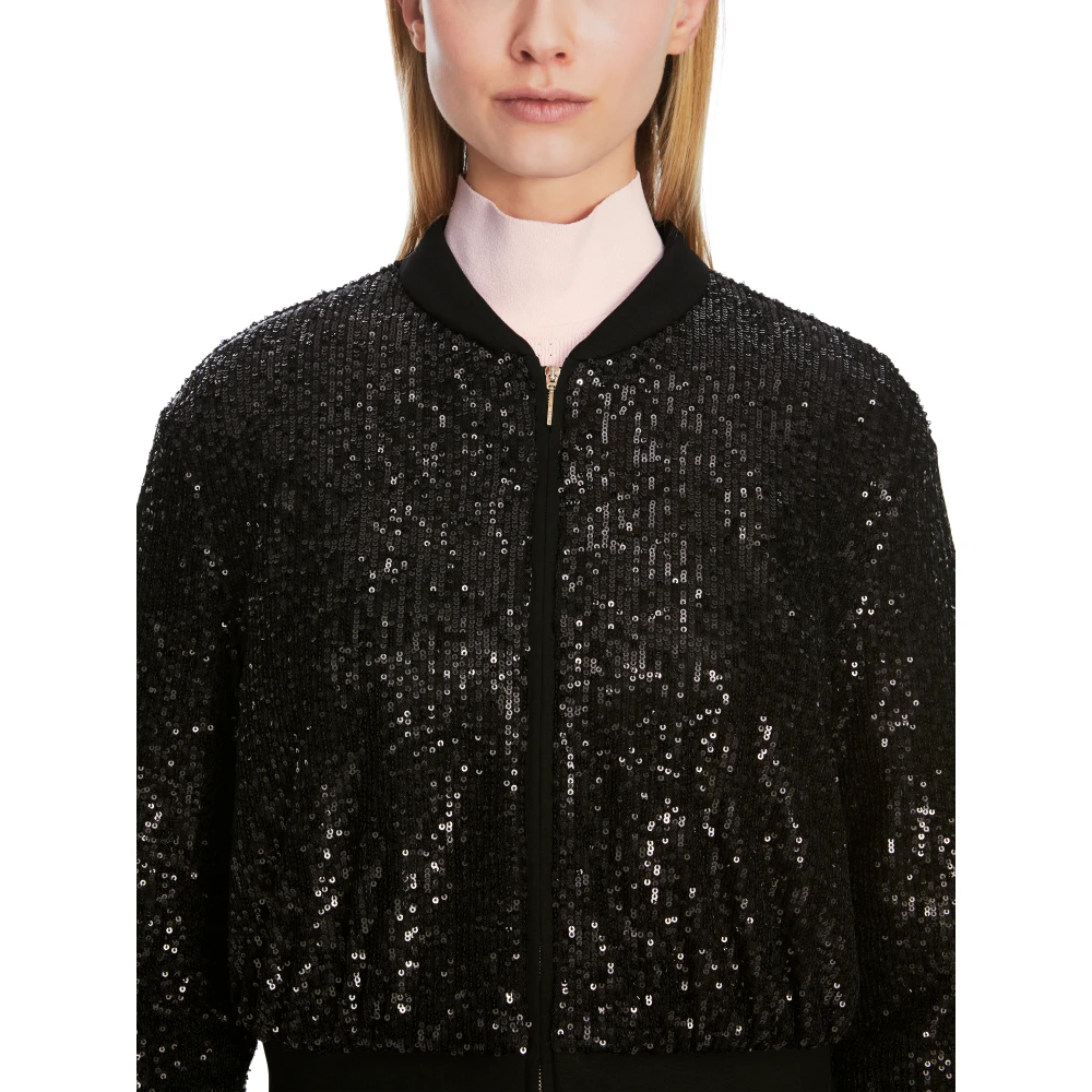 Marc Cain Pailletten Blouson Jas Black Dames