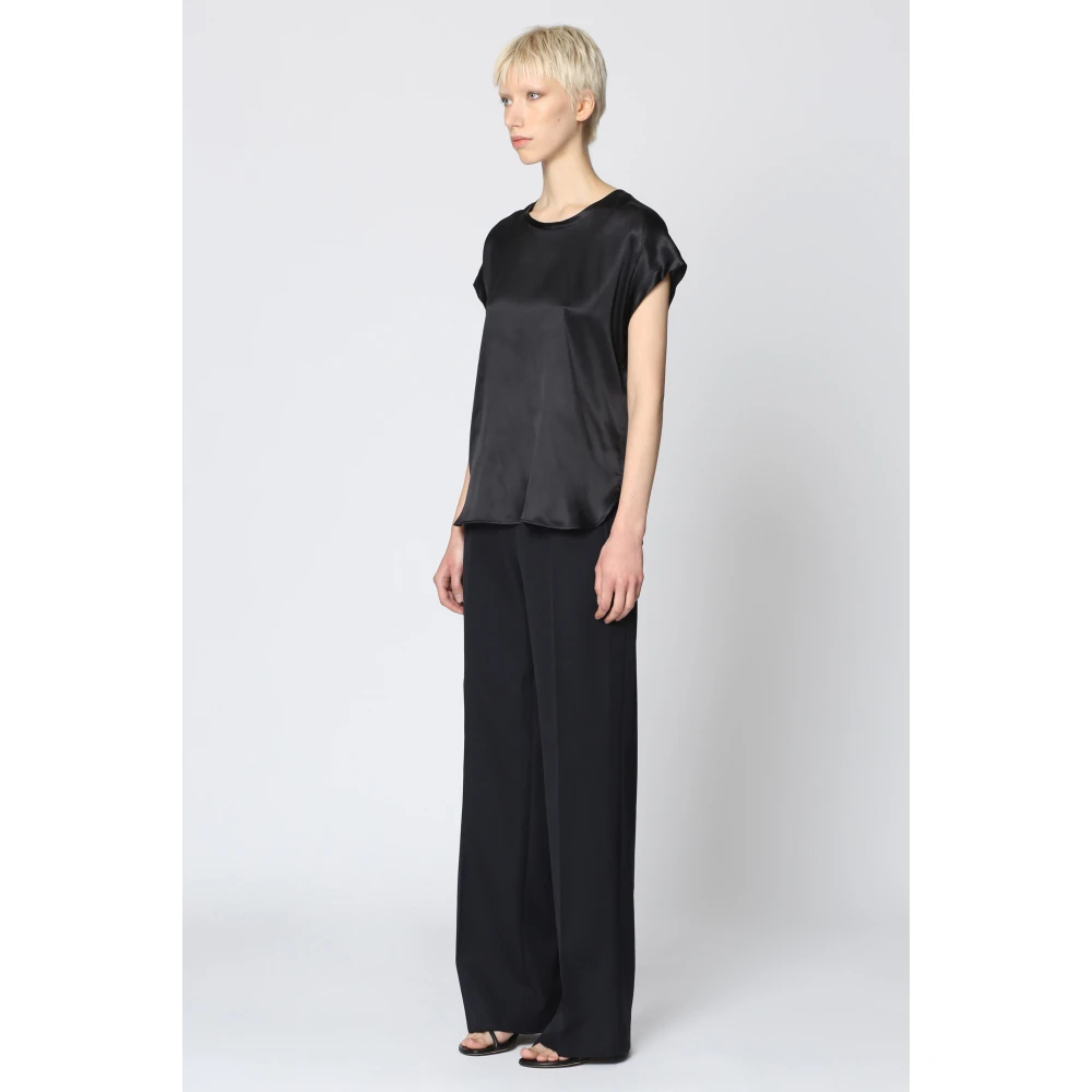 pinko Zijden blouse met zijsplitten Black Dames