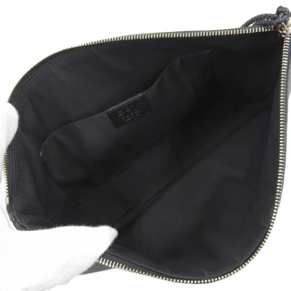 Gucci Vintage Pre-owned Leather clutches Black Dames