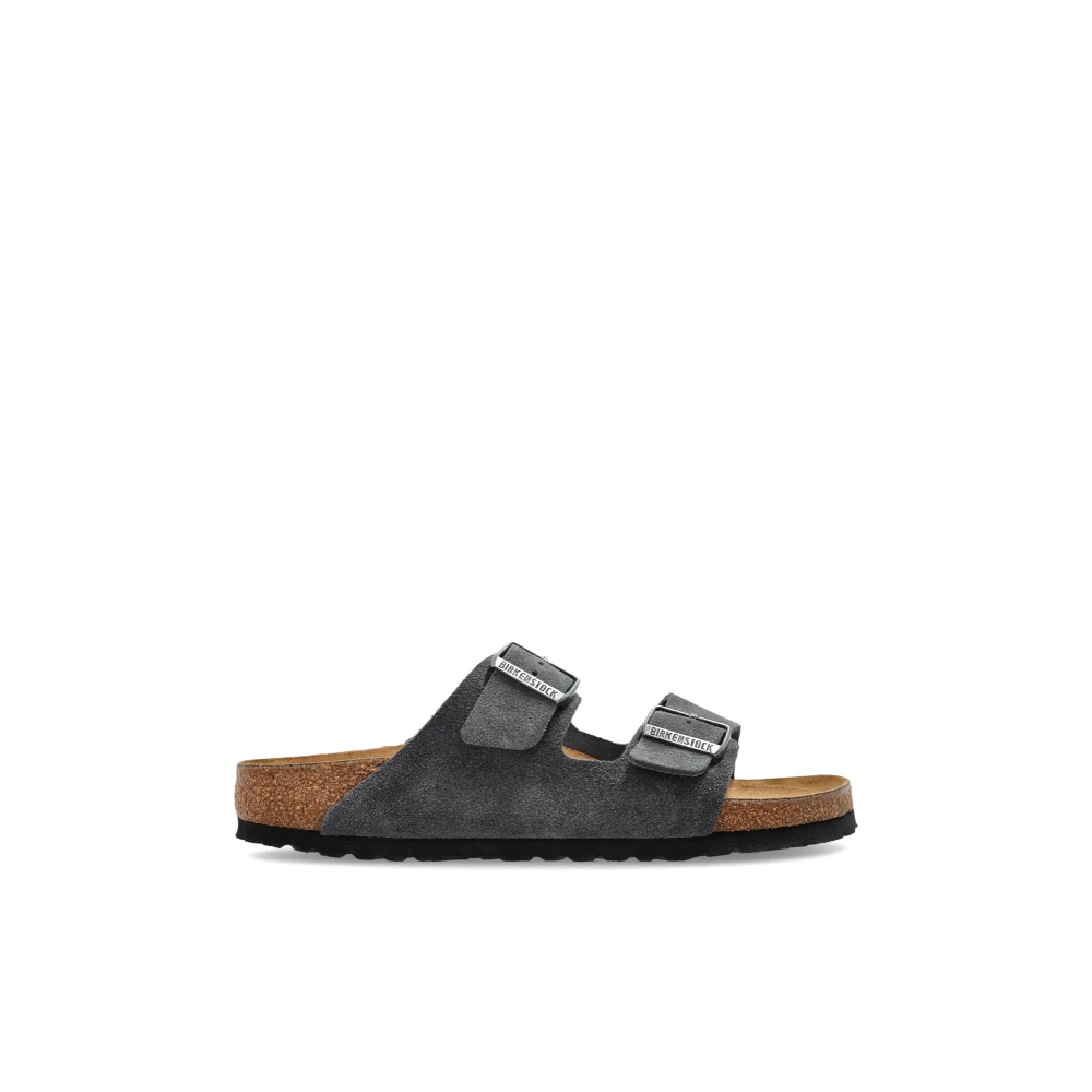 Birkenstock Women's Gray Sliders, 9 Uk, Arizona Bs Suede Leather