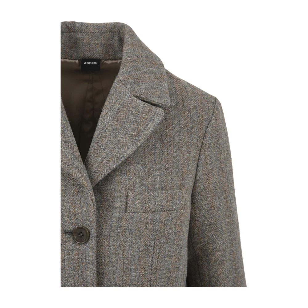 Aspesi Enkelrijige jas Gray Dames