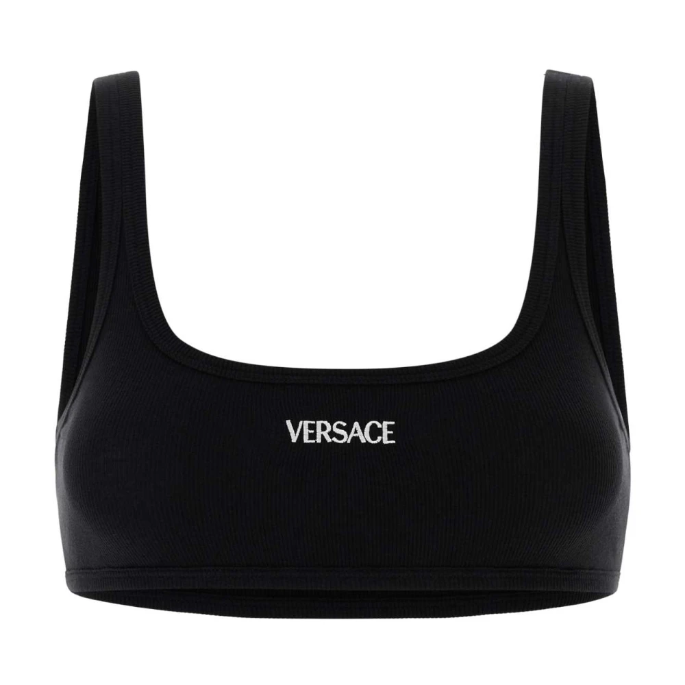 Versace Mujer Negro - Cotton Ribbed Bralette - Underwear - L - Cotton Ribbed Bralette