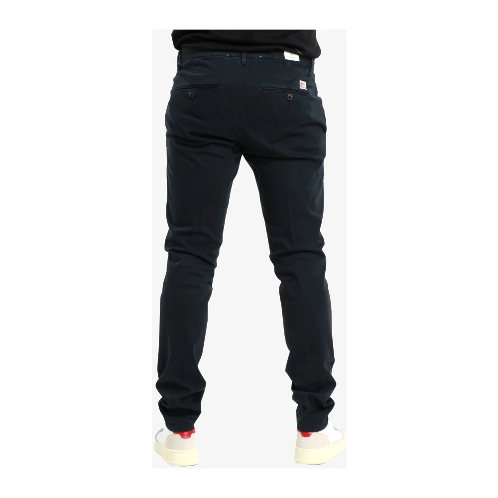 Roy Roger's Blauwe Katoenen Broek Slim Fit Blue Heren