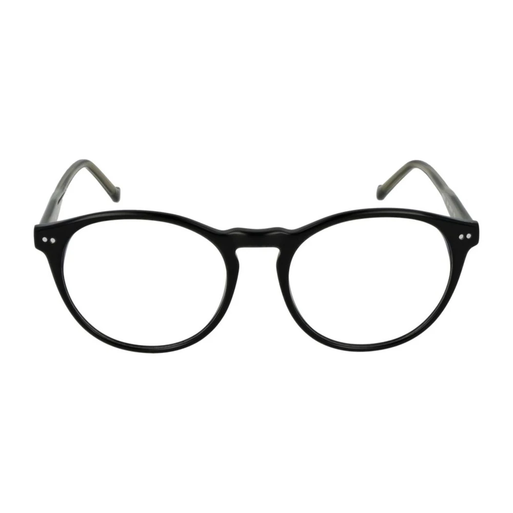 Hackett Heren Zwarte Ronde Optische Brillen met Blauw Filter Black Heren