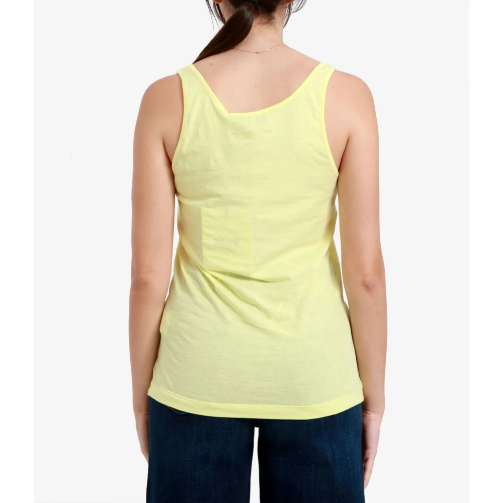 Msgm Gele Katoenen Top met Brede Bandjes Yellow Dames