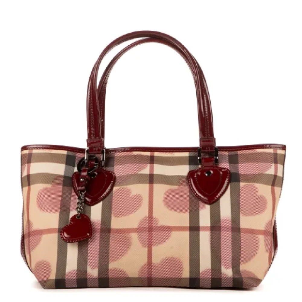 Burberry Vintage Pre-owned Canvas handbags Red Dames