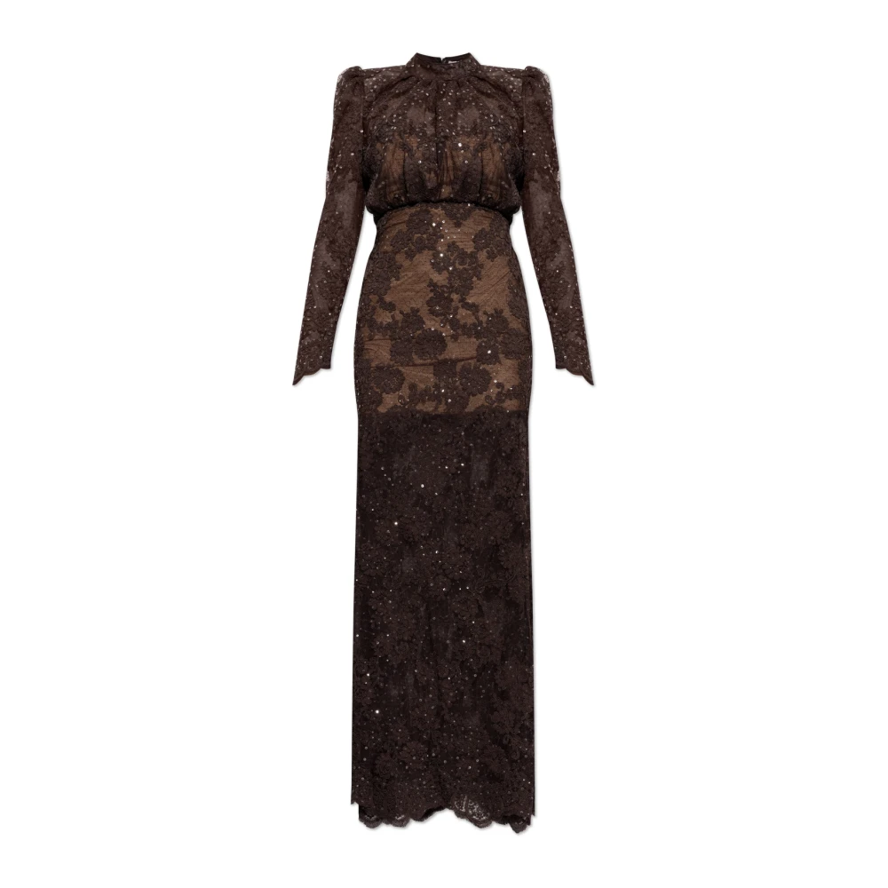 Self Portrait Sequin Off-Shoulder Maxi Dress - Female - Gowns - Brown - 2XS - Dresses - Image 3