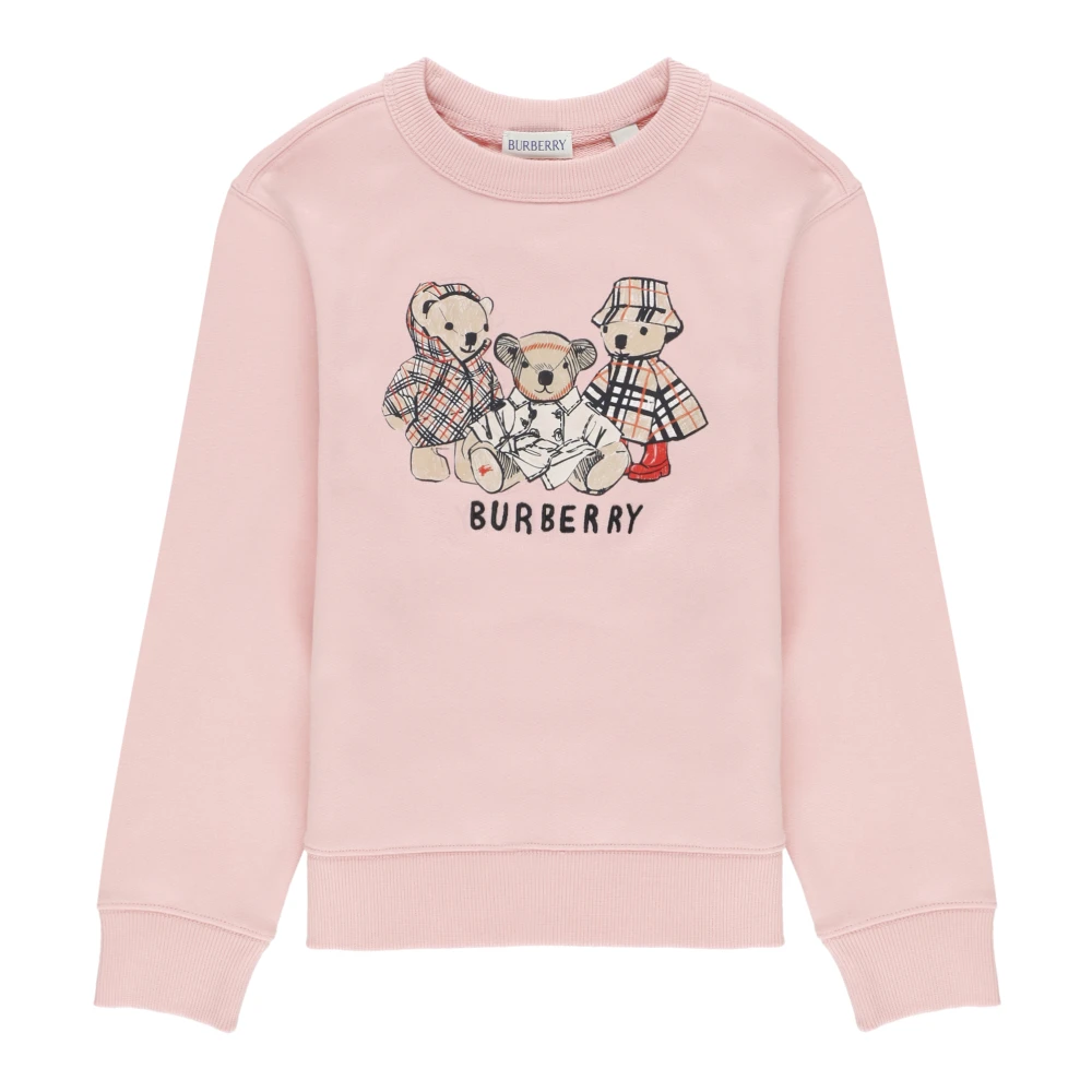 Burberry Girls Pink Kids Sweatshirts, 4 Y, Mathew Teddy Cotton Sweatshirt