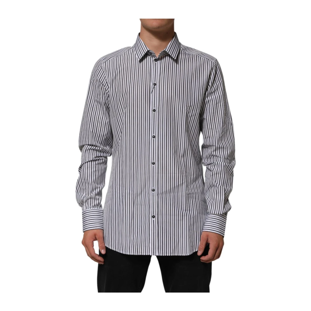 Dolce & Gabbana Men's Gold Stripes Dress Shirt
