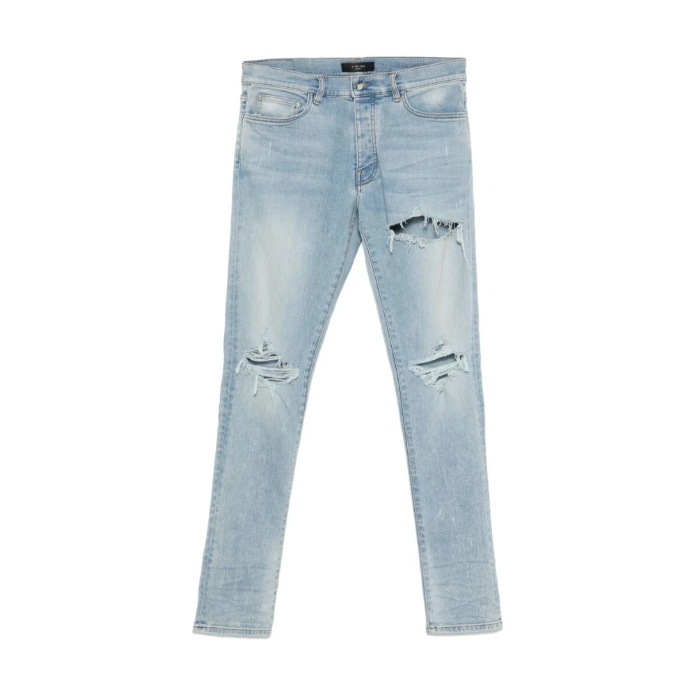 Amiri Lichtblauwe Gescheurde Jeans Klassieke Stijl Blue Heren