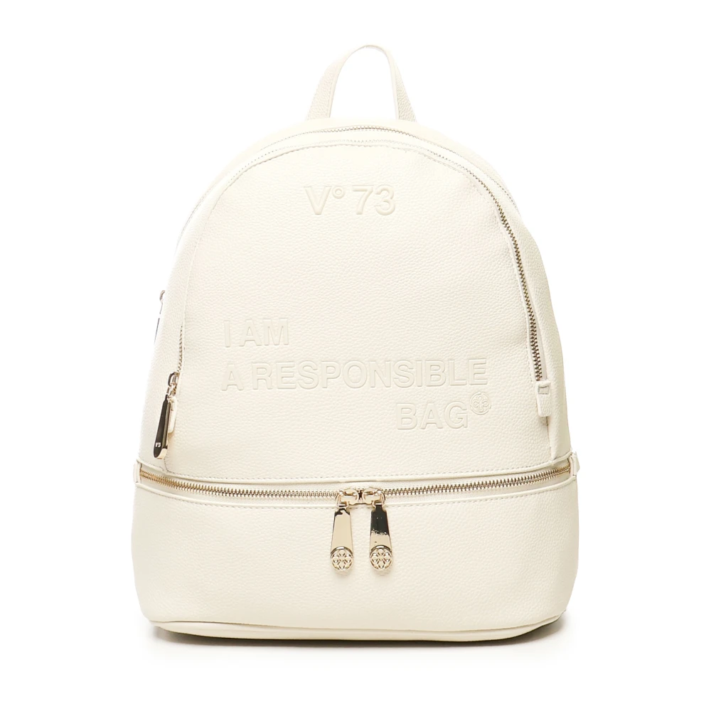 V73 Witte Rugzak met Logotekst White Dames